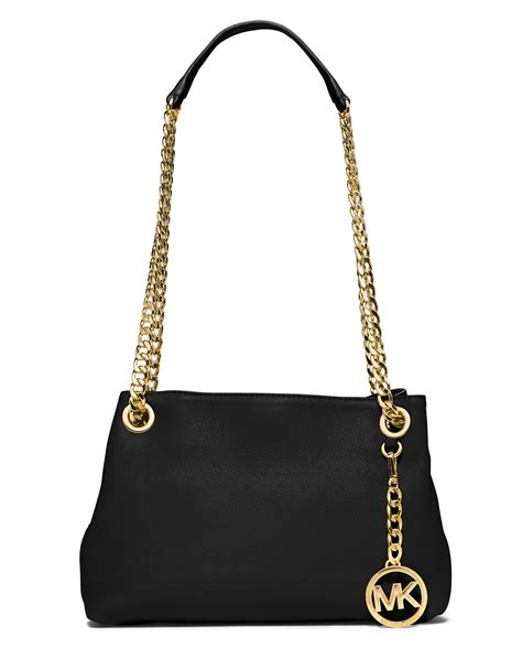 michael kors purse chain straps with leather|Michael Kors chain shoulder bag.